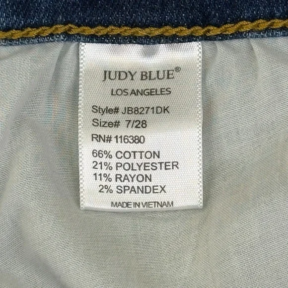Judy Blue Relaxed Fit Jeans Womens Size 7/28 Medium Wash Distressed - Picture 10 of 11